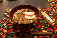 Toshikoshi soba, a traditional Japanese dish eaten at midnight with the new year. Apparently the long noodles symbolize long life.