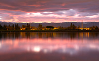 Sunset at Shoreline Lake, Mountain View, California